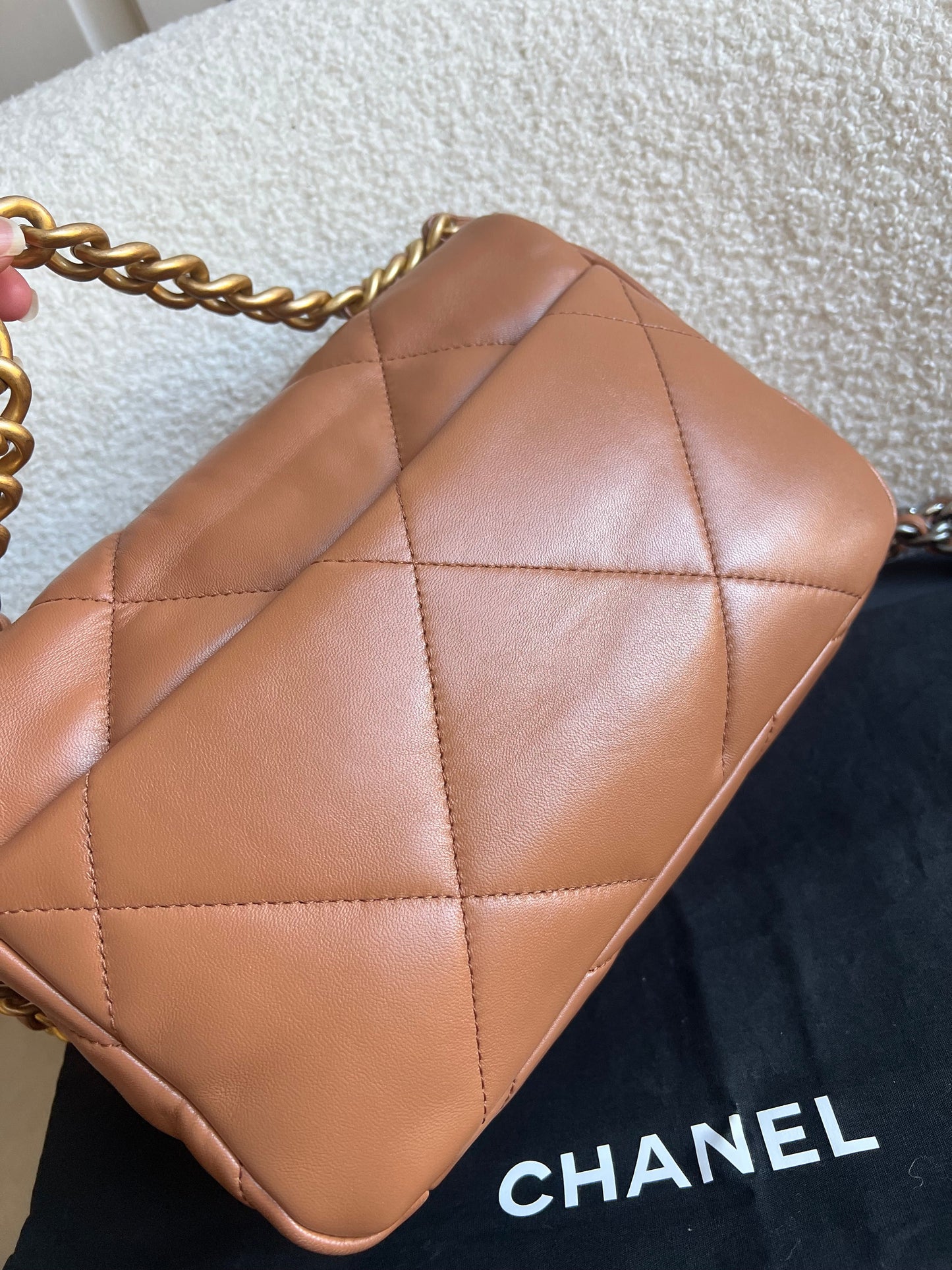 Chanel Small 19 in Caramel Lambskin (RRP £5,590)