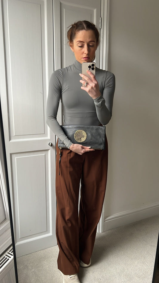 Mulberry Dark Grey Daria Clutch (RRP £550)