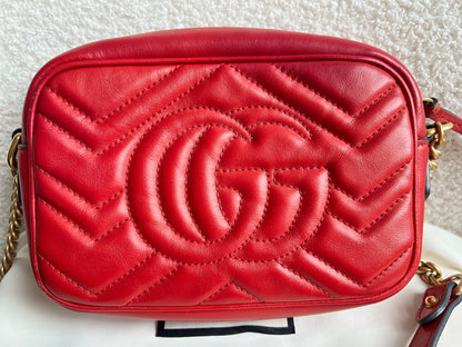 Gucci GG Hibiscus Red Marmont Mini Shoulder Bag (RRP £1360)