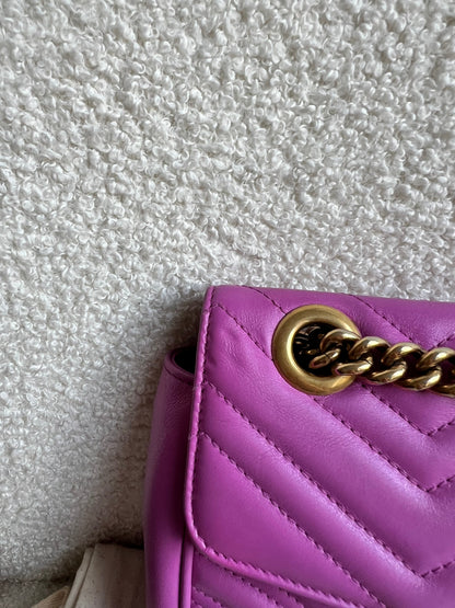 Gucci GG Hot Pink Marmont Small Shoulder Bag (RRP £2070)