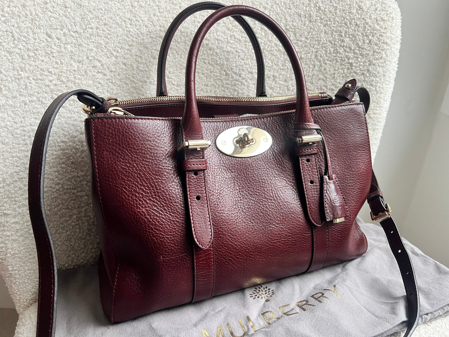Mulberry Oxblood Small Double Zip Bayswater Tote (£1500)