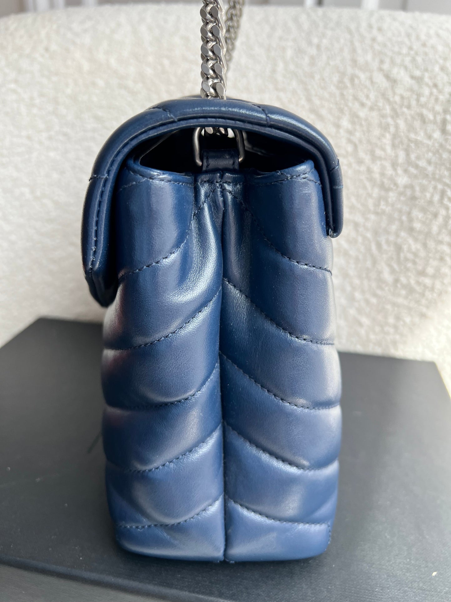 Yves Saint Laurent (YSL) Navy Blue Small LouLou (RRP £1,900)