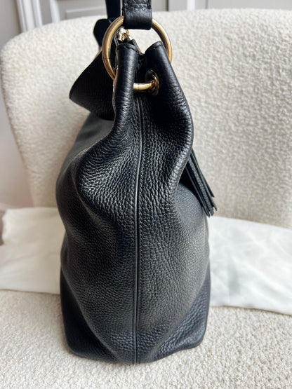 Gucci Soho Large Hobo in Black Pebbled Calfskin