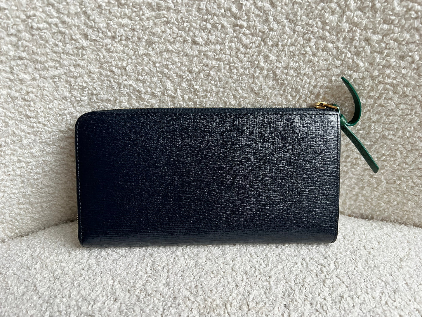 Mulberry Medium Part Around Zip Wallet in Navy and Emerald Printed Goat
