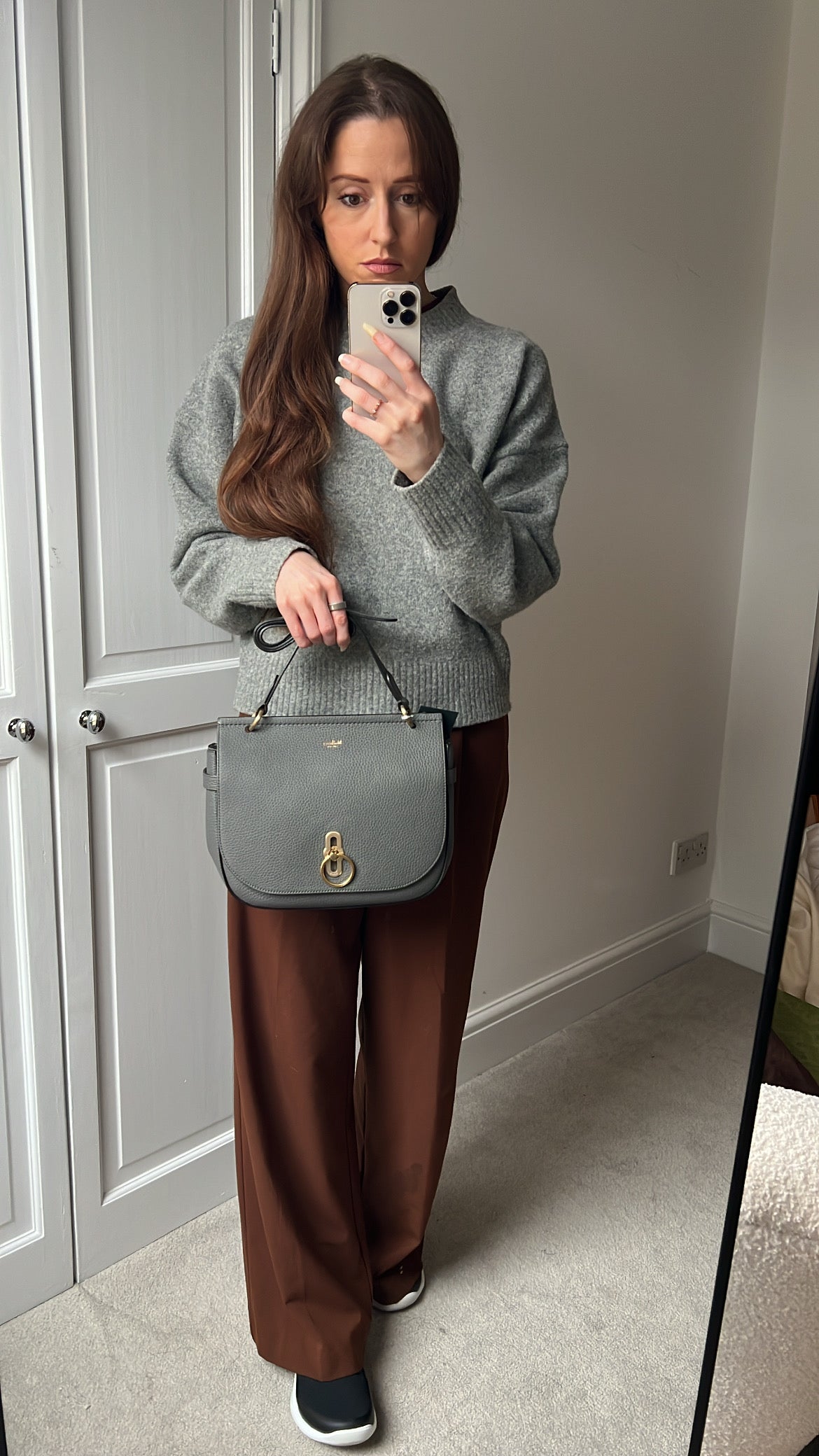 Mulberry Grey Soft Amberley Satchel (RRP £1,195)