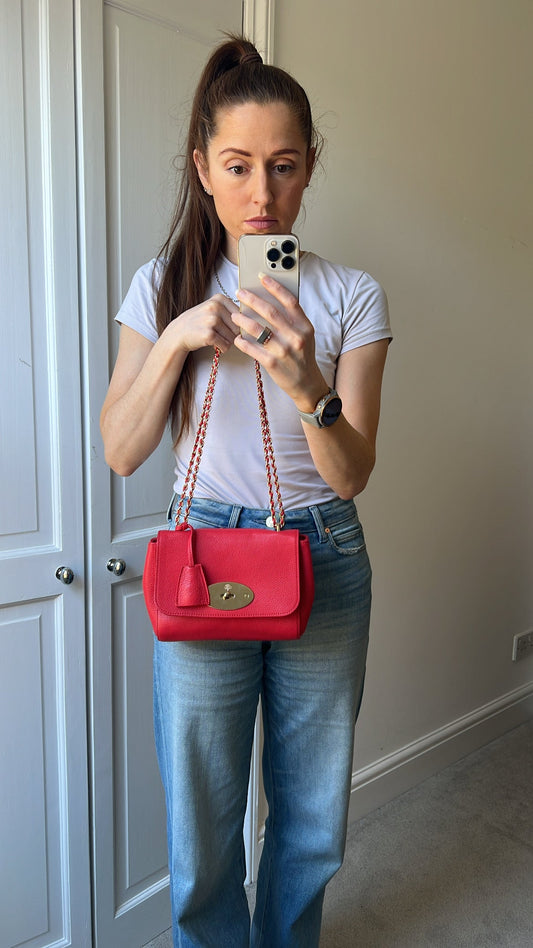 Mulberry Hibiscus Red Regular Lily with Gold Hardware (RRP £995)
