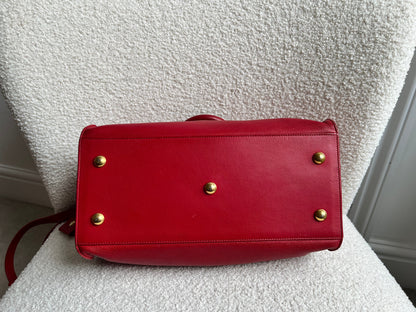 Yves Saint Laurent (YSL) Red Small Cabas Chyc Bag (RRP £1,350)