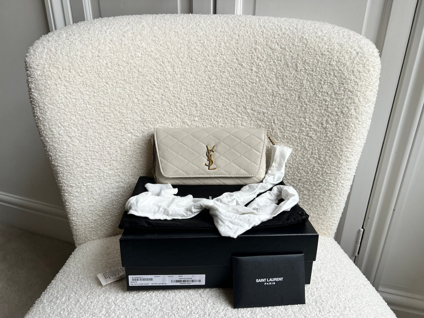 Yves Saint Laurent (YSL) Blanc Vintage Gaby Phone Pouch (RRP £920)