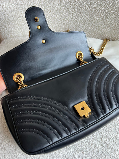 Gucci GG Black Marmont Small Shoulder Bag (RRP £2070)