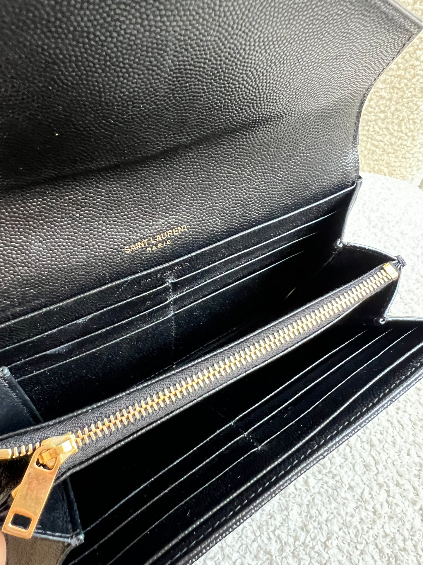Yves Saint Laurent Black Large Cassandre Flap Wallet (RRP £665)