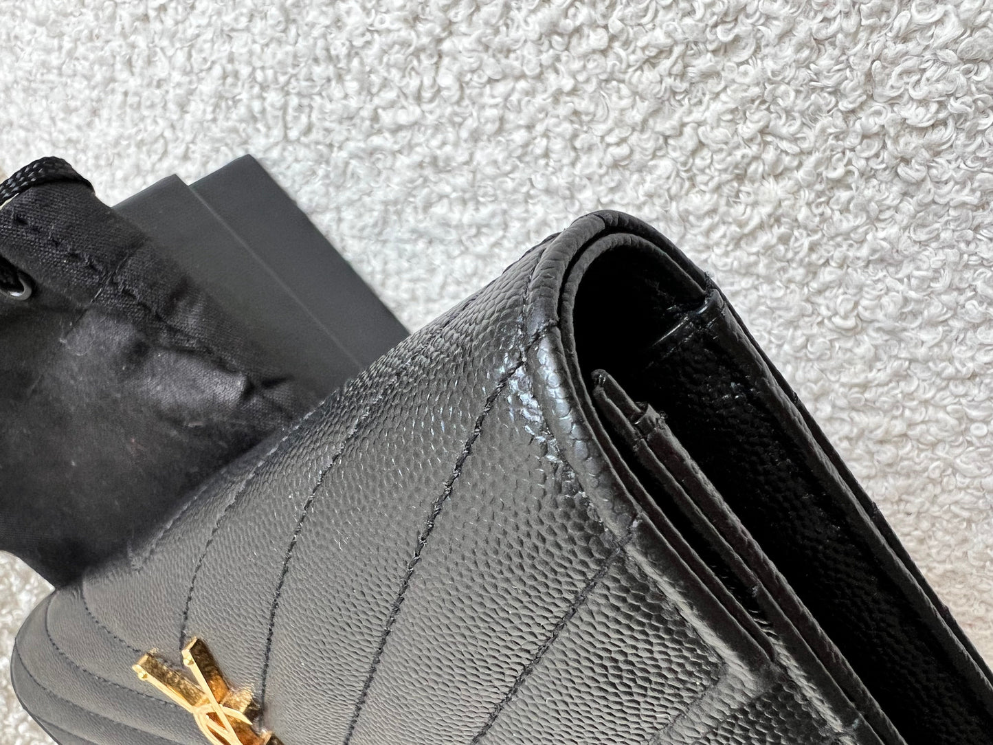 Yves Saint Laurent Black Large Cassandre Flap Wallet (RRP £665)