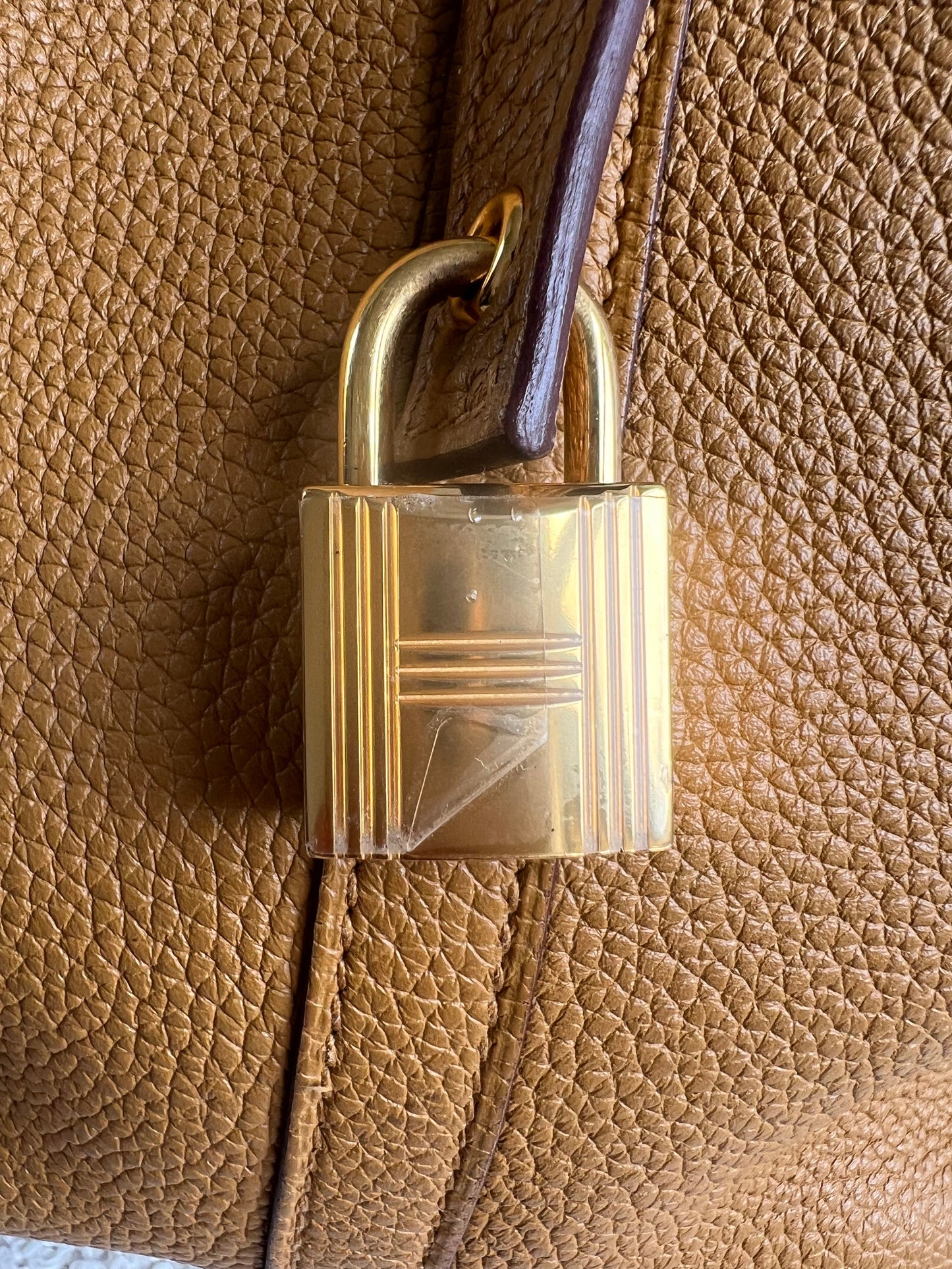 Hermes Picoton 22 in Sesame Clemence Leather with gold hardware
