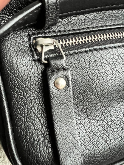 Yves Saint Laurent (YSL) Black Studded Lou Belt Bag