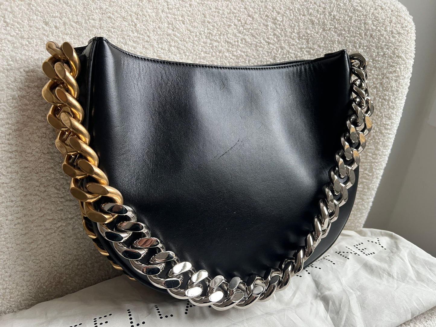 Stella McCartney Frayme Black Faux Leather Bag (RRP £1490)