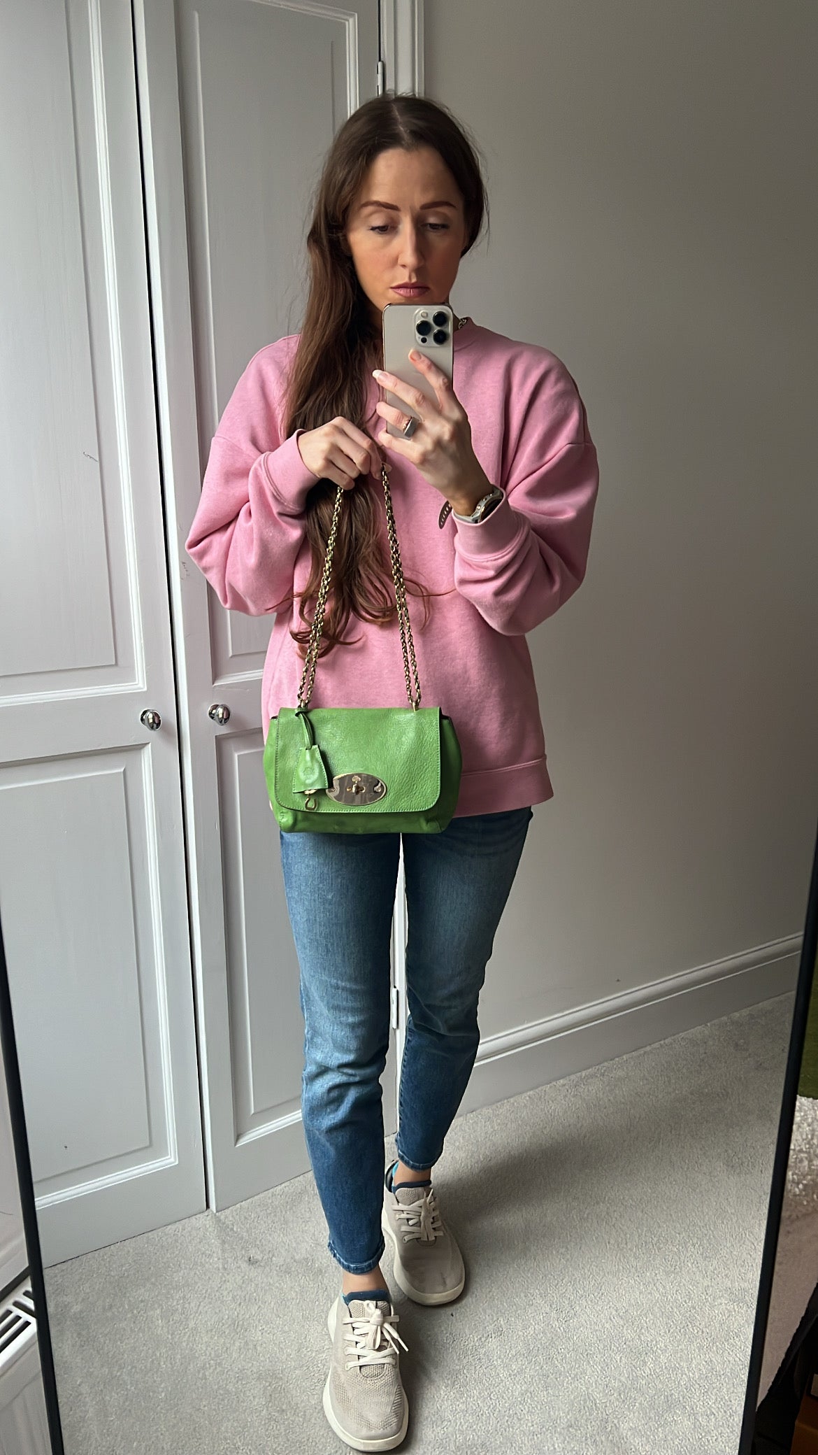 Mulberry Grass Green Regular Lily with Gold Hardware (RRP £895)