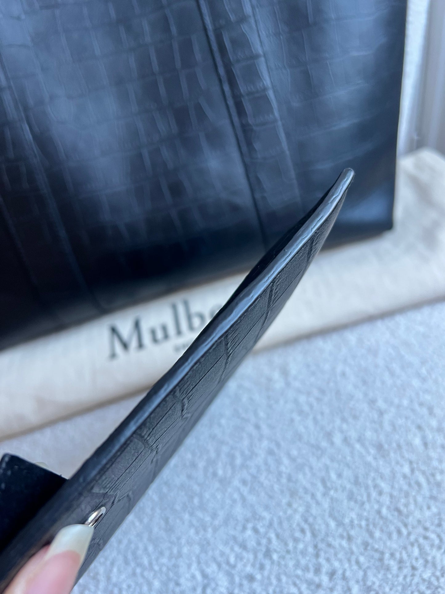 Mulberry Black Matte Croc Bayswater Tote (RRP £845)