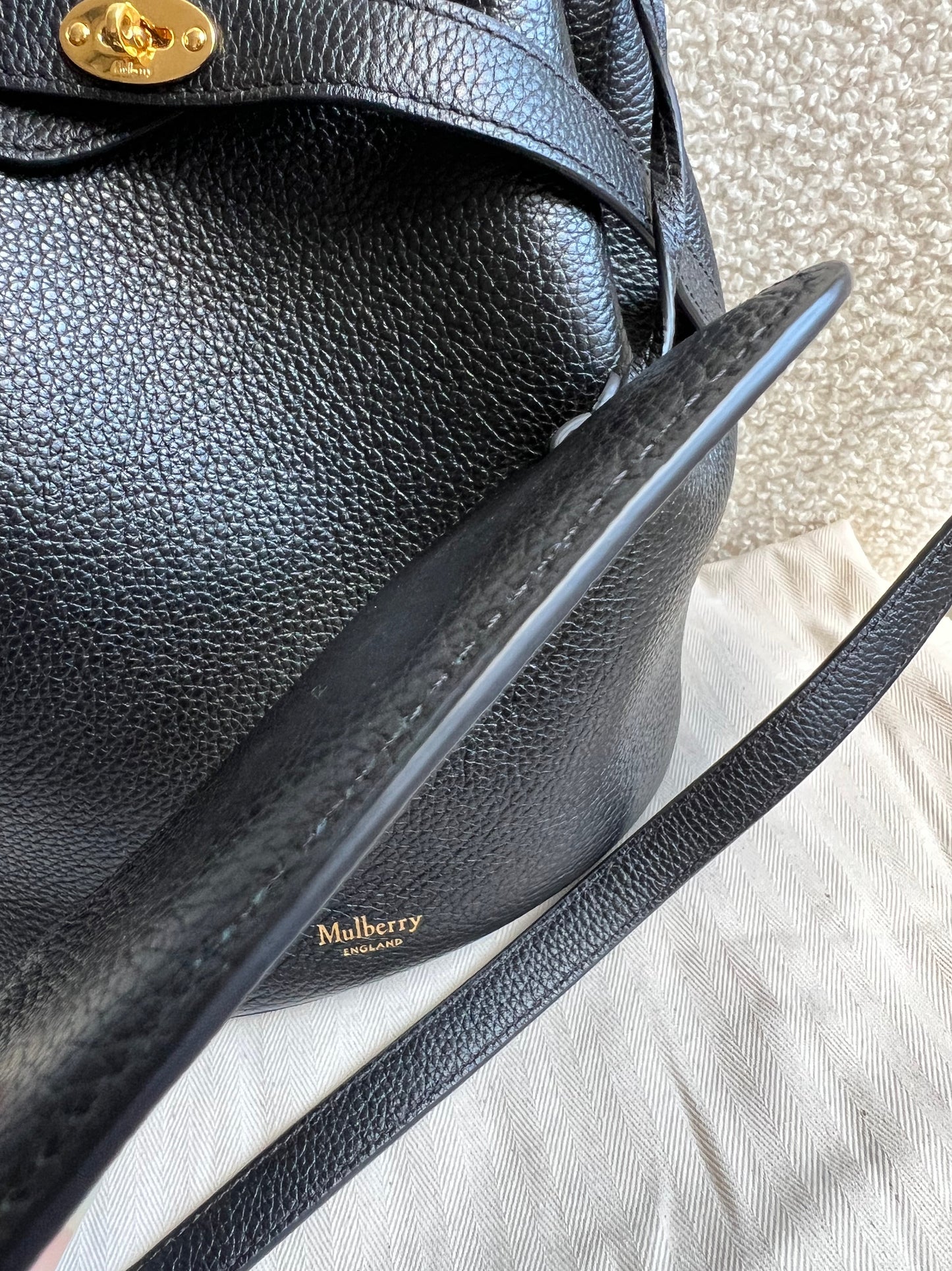 Mulberry Black Abbey Bucket Bag (RRP £695)
