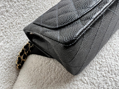 Chanel Square Mini Classic Flap in Black Caviar with gold hardware