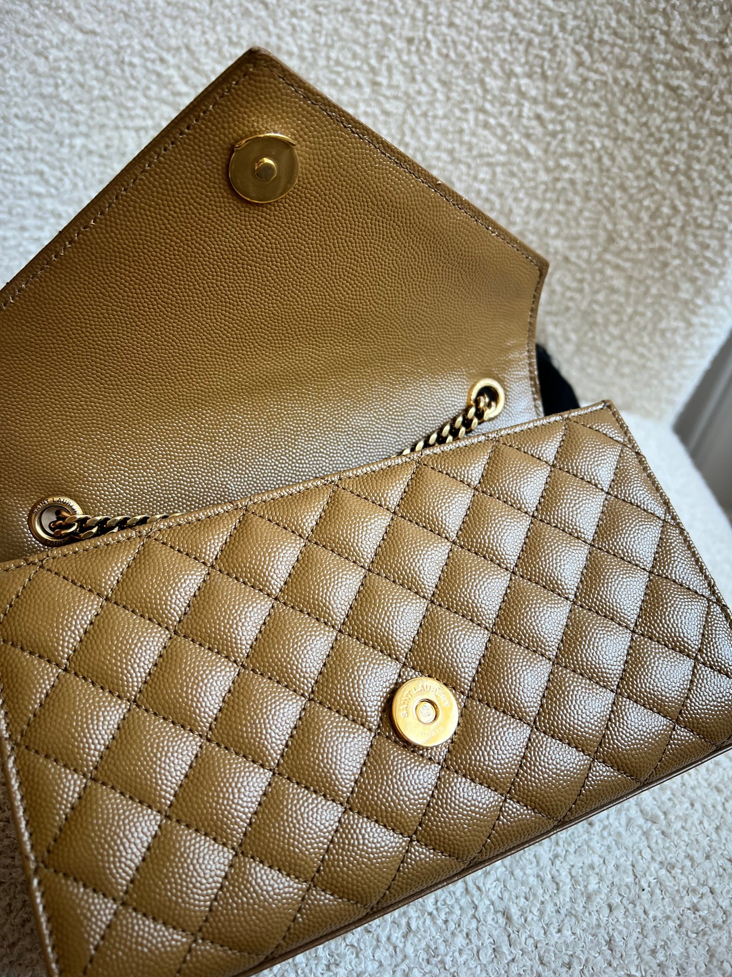 Yves Saint Laurent (YSL) Beige Small Envelope Bag (RRP £1,940)