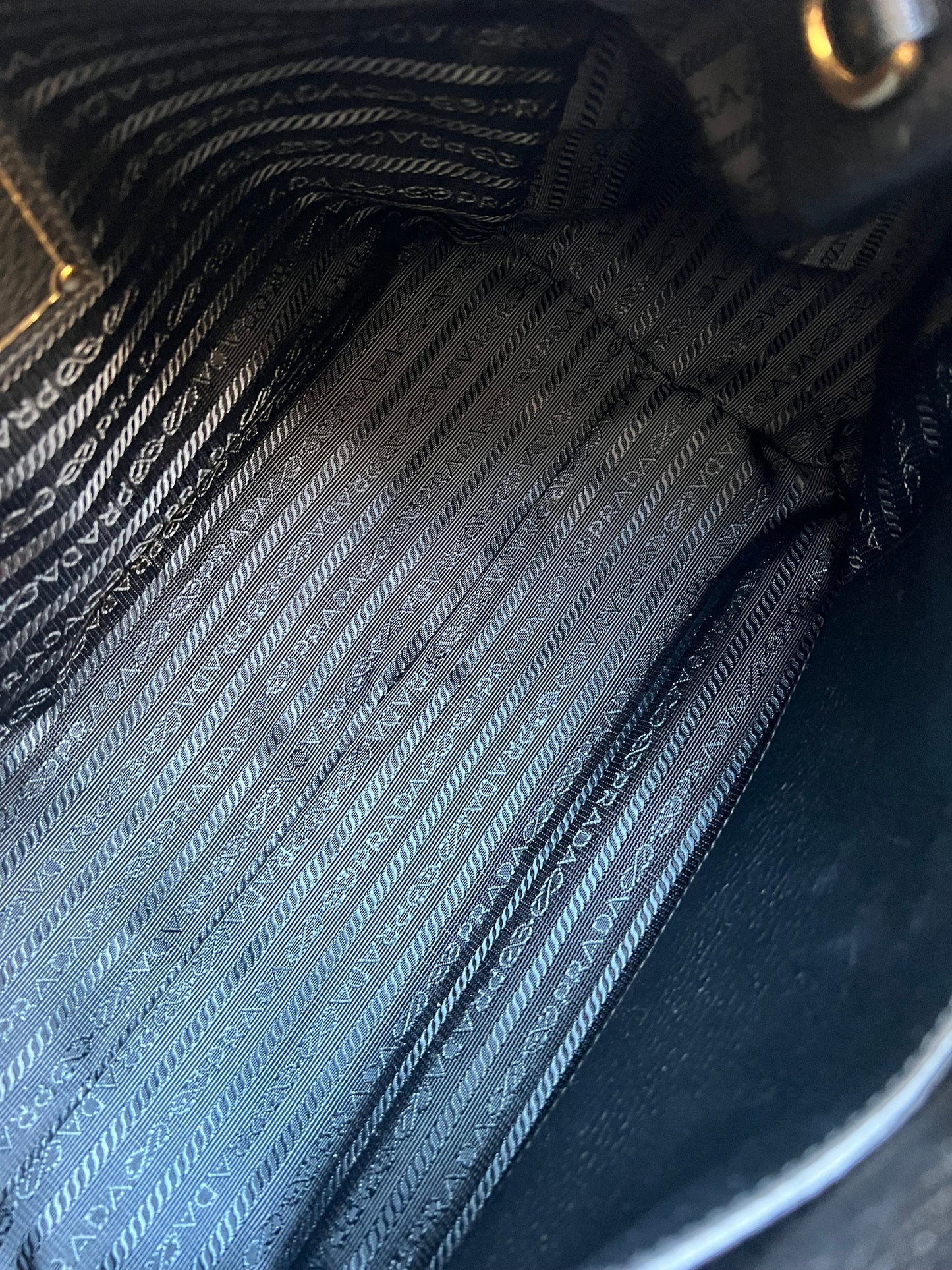 Prada Black Vitello Daino Tote