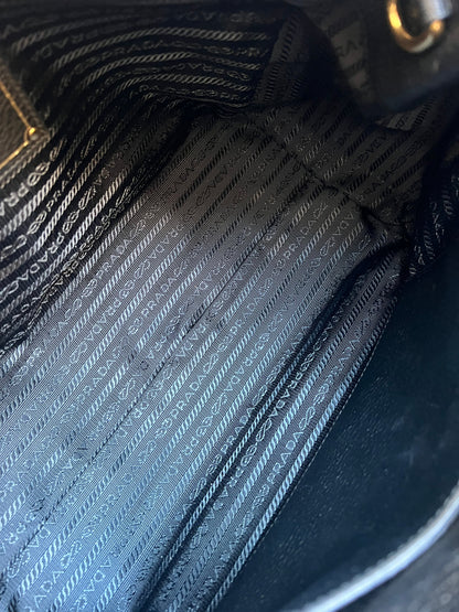 Prada Black Vitello Daino Tote