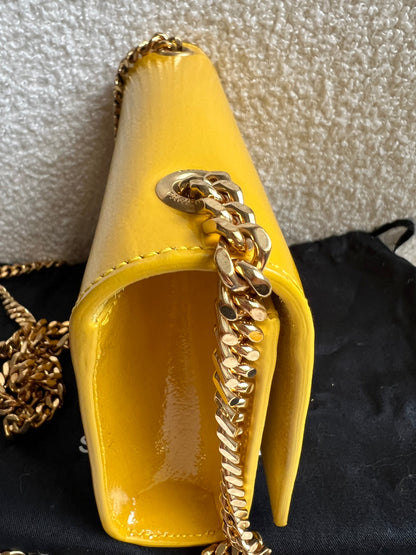 Yves Saint Laurent (YSL) Small Kate Yellow Patent with Gold Hardware (RRP £1,440)