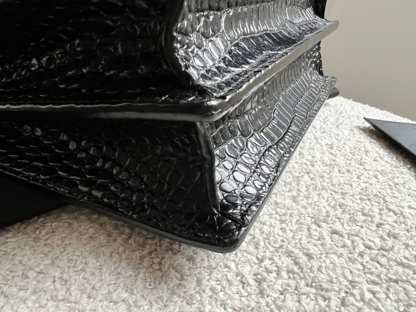 Yves Saint Laurent (YSL) Black Croc Medium Sunset with Silver Hardware (RRP £2,200)