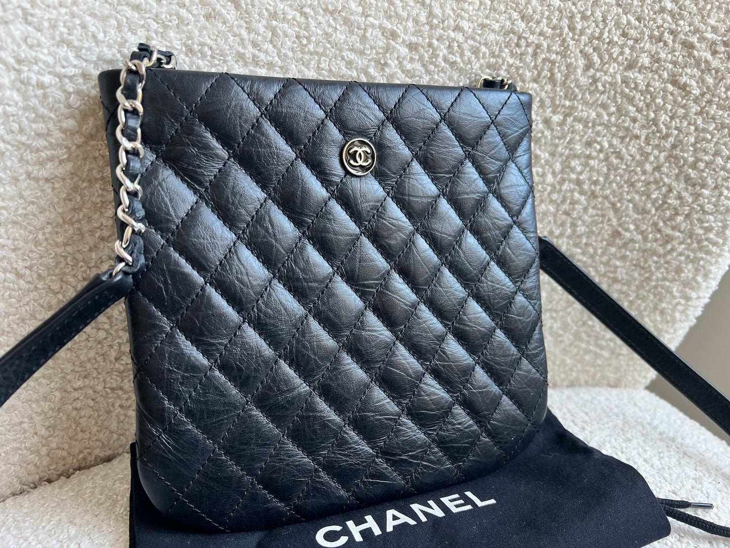Chanel Black Quilted Messenger Bag