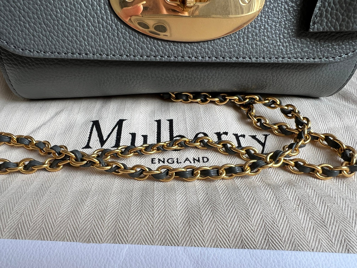 Mulberry Charcoal Grey Regular Lily with Gold Hardware (RRP £995)