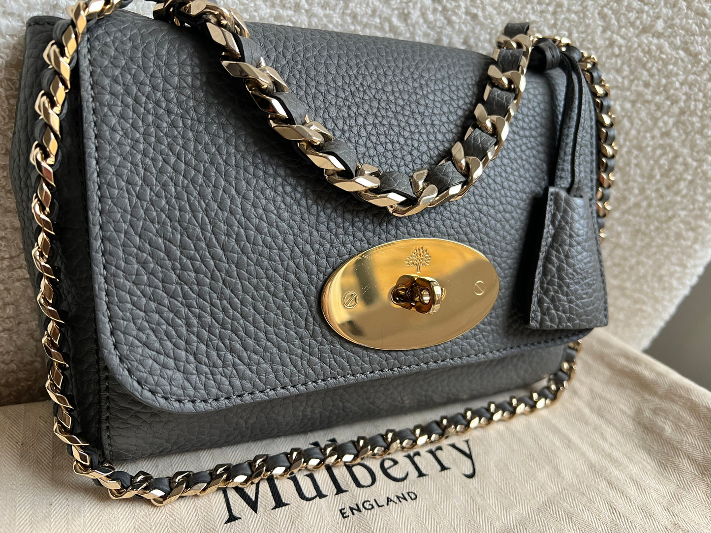 Mulberry Solid Grey Regular Top Handle Lily (RRP £1095)