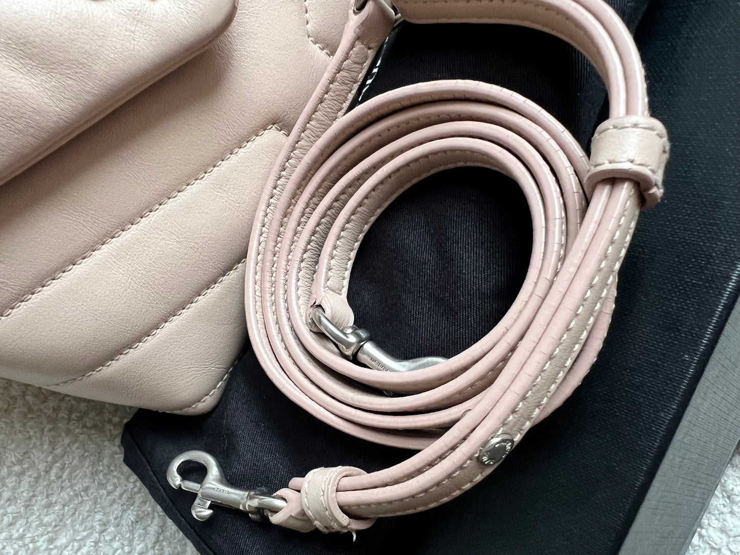 Yves Saint Laurent (YSL) Pale Pink Toy Lou Lou with Silver Hardware (RRP £1,380)