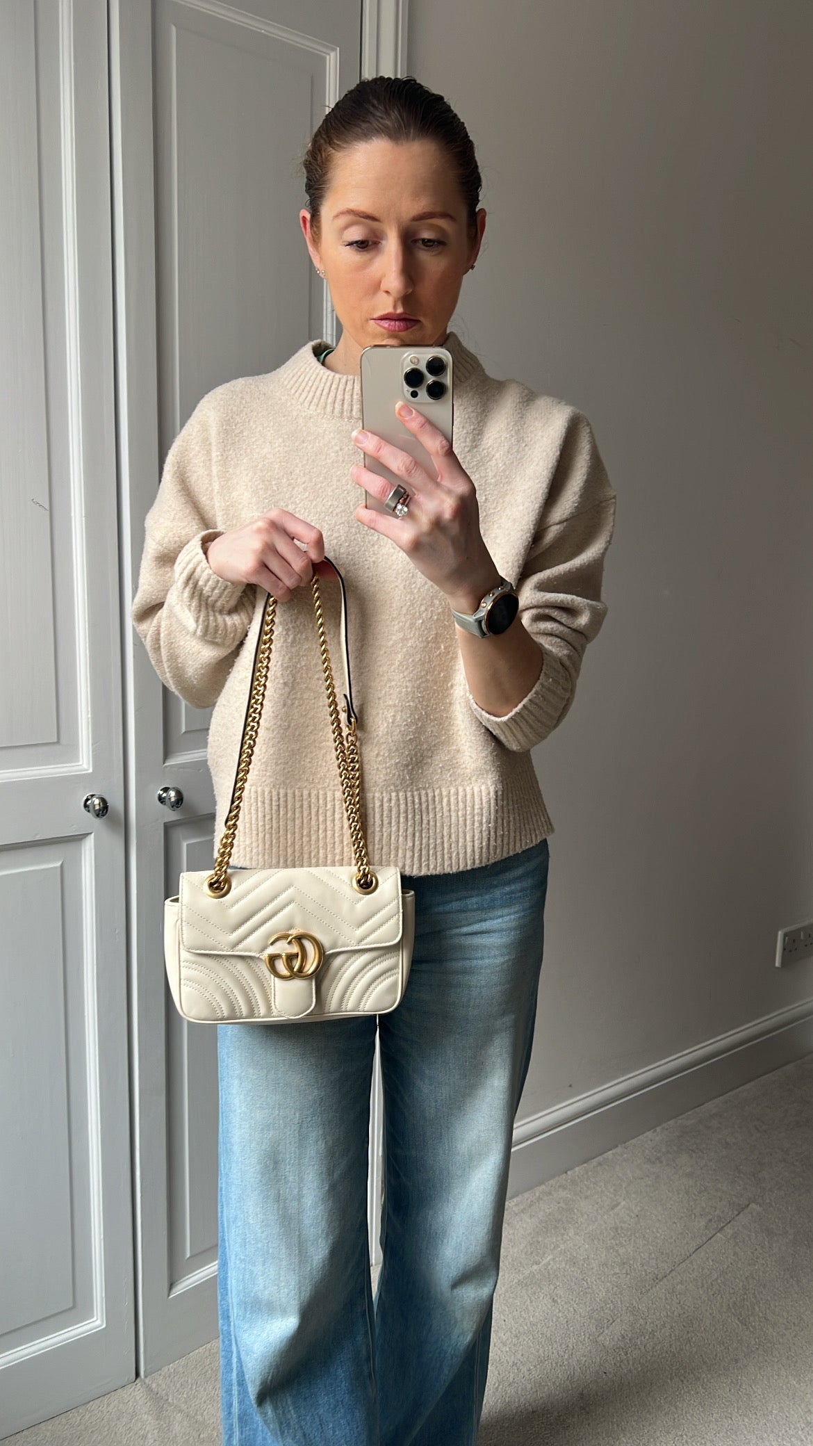 Gucci GG White Marmont Mini Shoulder Bag (RRP £1,890)