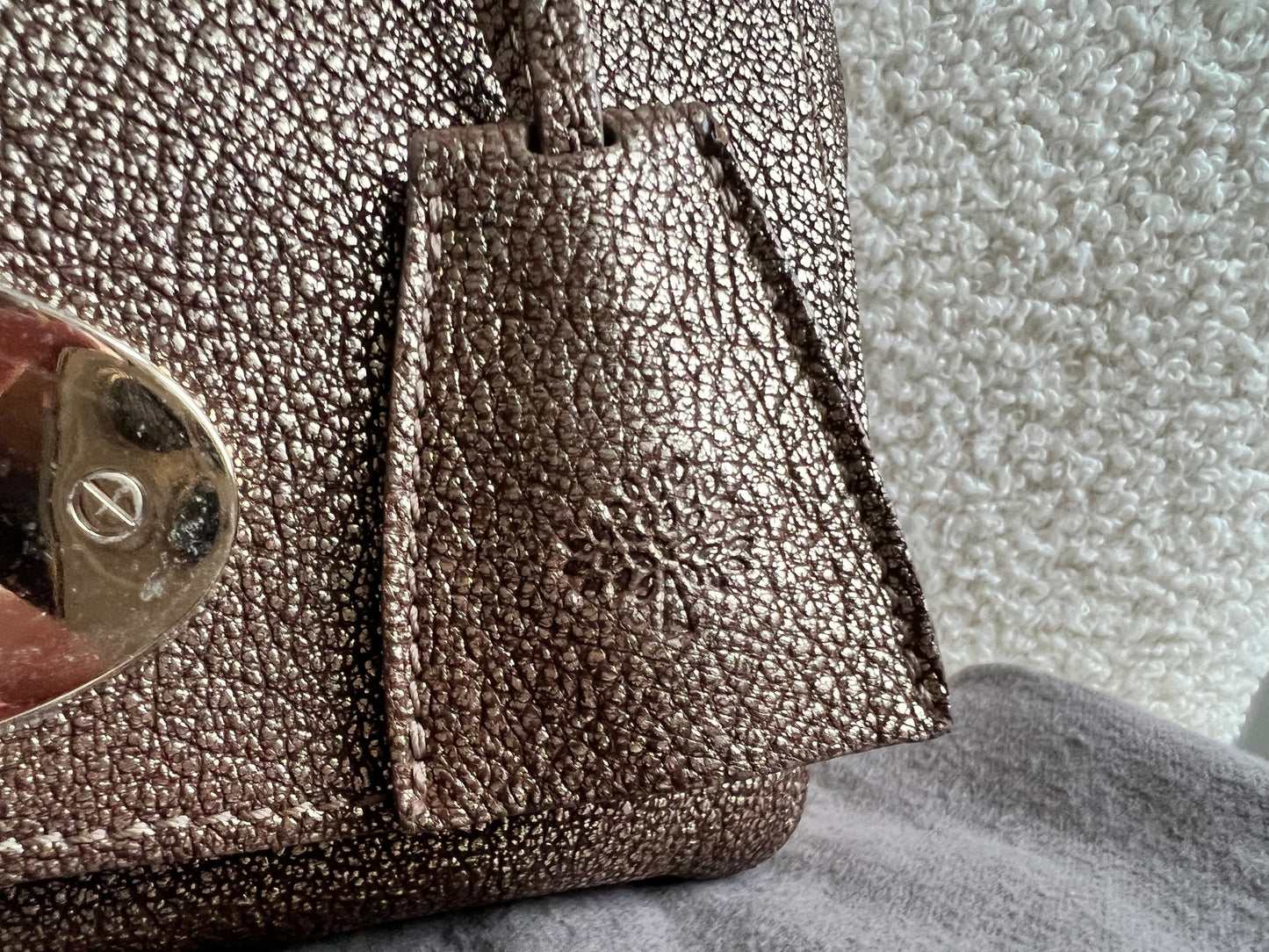 Mulberry Metallic Mushroom Regular Lily with Gold Hardware (RRP £995)