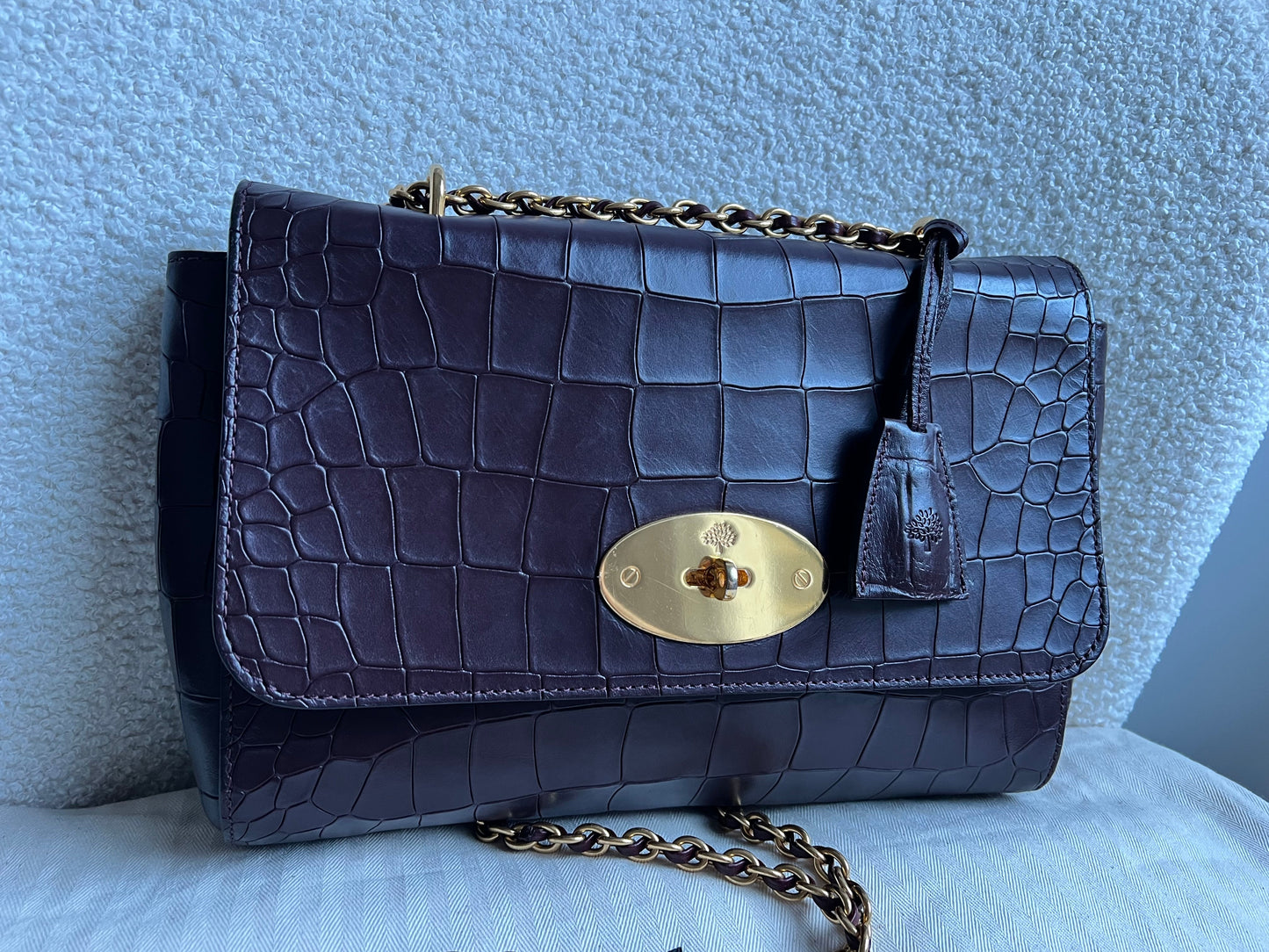 Mulberry Oxblood Deep Embossed Croc Medium Lily (RRP £1095)