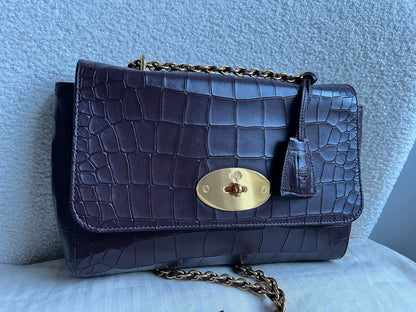 Mulberry Oxblood Deep Embossed Croc Medium Lily (RRP £1095)
