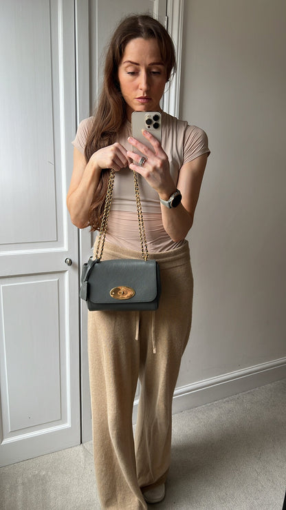 Mulberry Charcoal Grey Regular Lily with Gold Hardware (RRP £995)