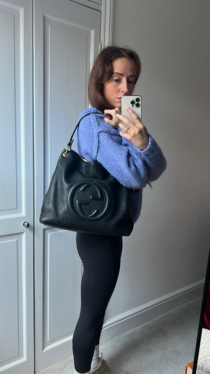 Gucci Soho Large Hobo in Black Pebbled Calfskin