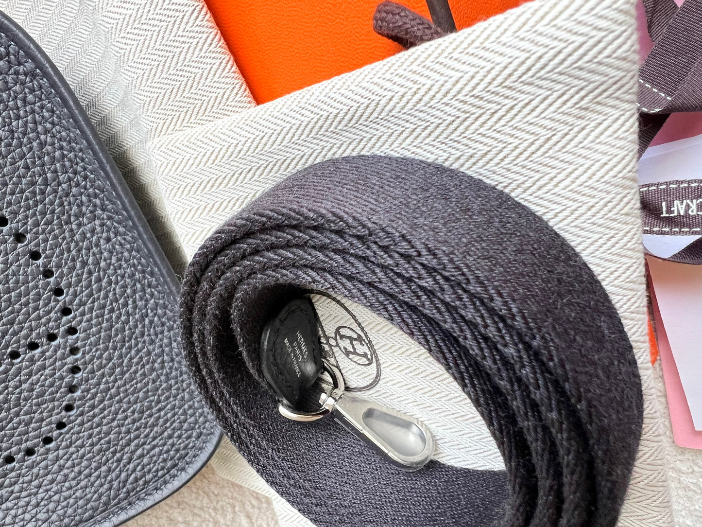 Hermes Evelyne TPM in Caban Clemence Leather with Palladium Hardware