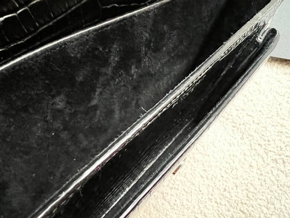 Yves Saint Laurent (YSL) Black Croc Medium Sunset with Silver Hardware (RRP £2,200)