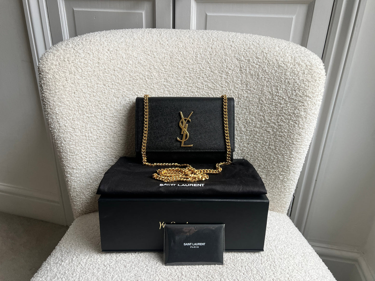 Yves Saint Laurent (YSL) Black Small Kate with Gold Hardware (RRP £1,550)