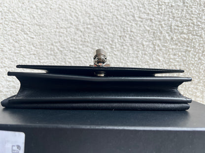 Yves Saint Laurent (YSL) Black Kate Tassel Chain Wallet Silver Hardware (RRP £1,440)