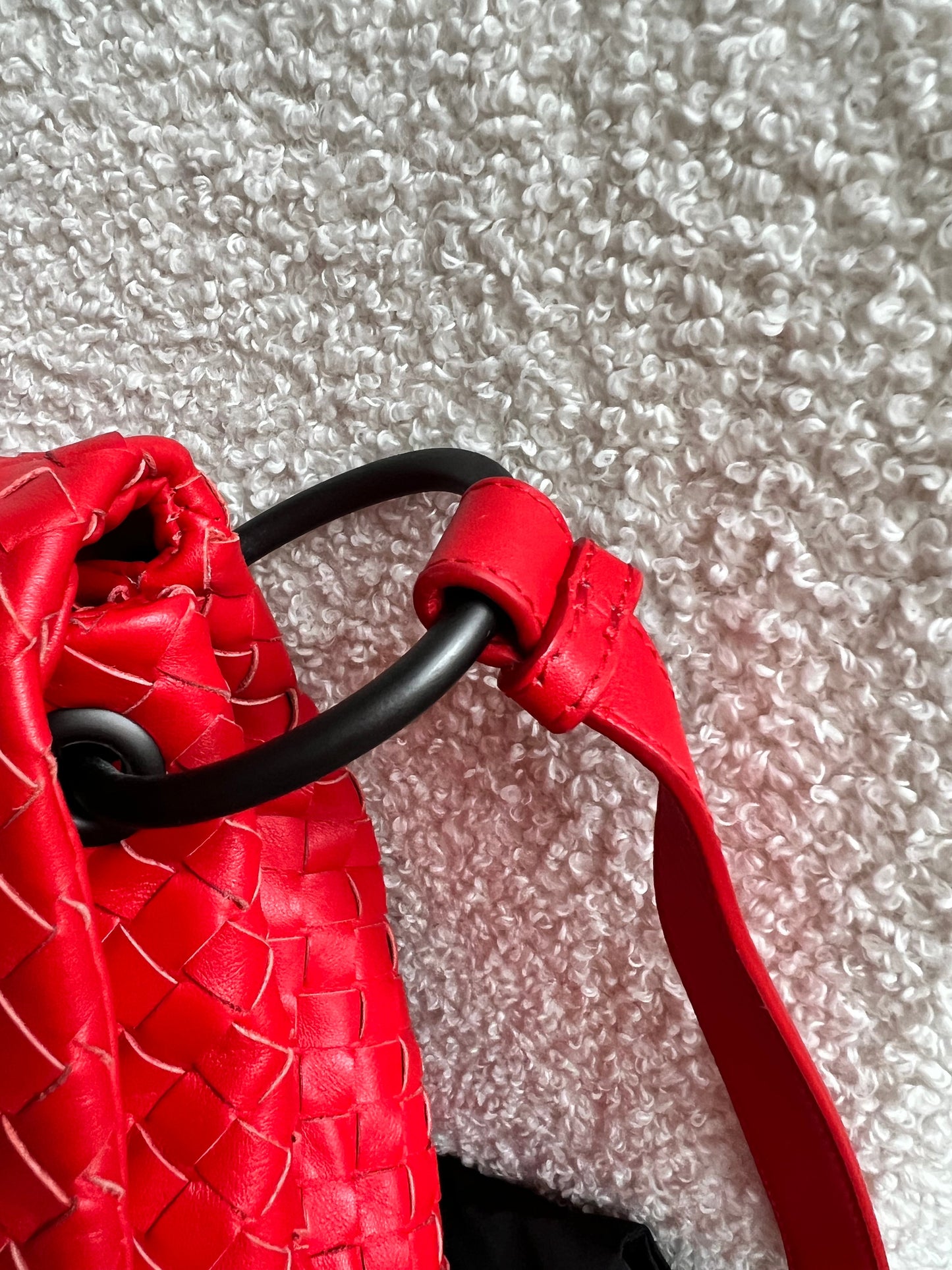Bottega Veneta Red Intreciatto Flap Shoulder Bag