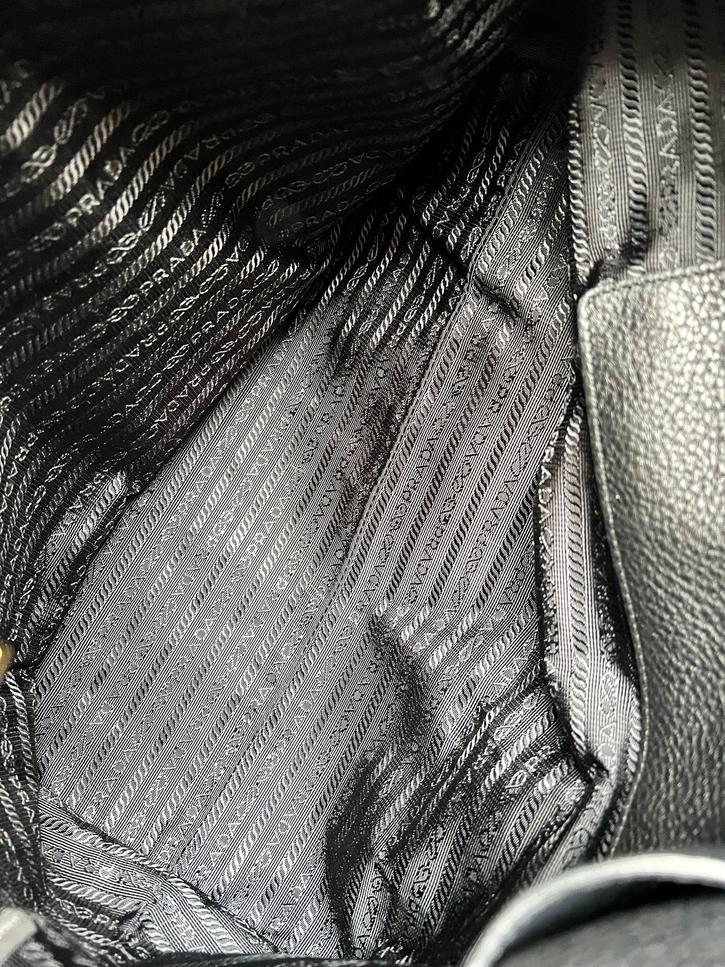 Prada Black Vitello Daino Shoulder Bag