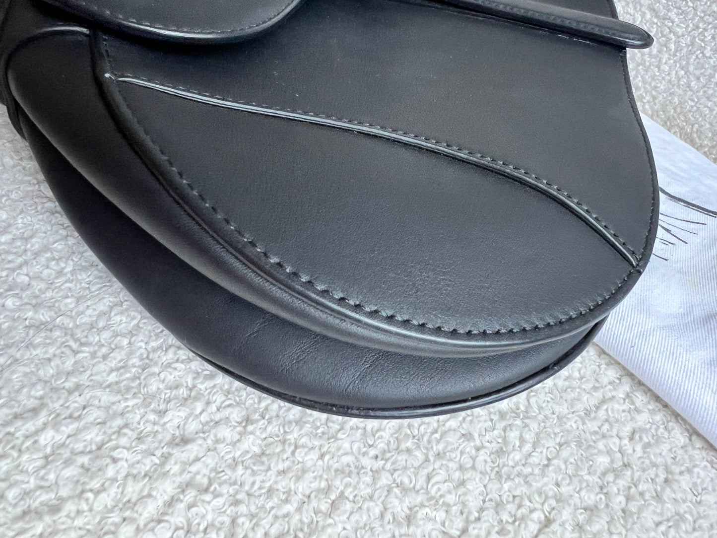 Christian Dior Black Ultra Matte Saddle Bag with Strap