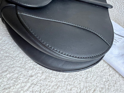 Christian Dior Black Ultra Matte Saddle Bag with Strap