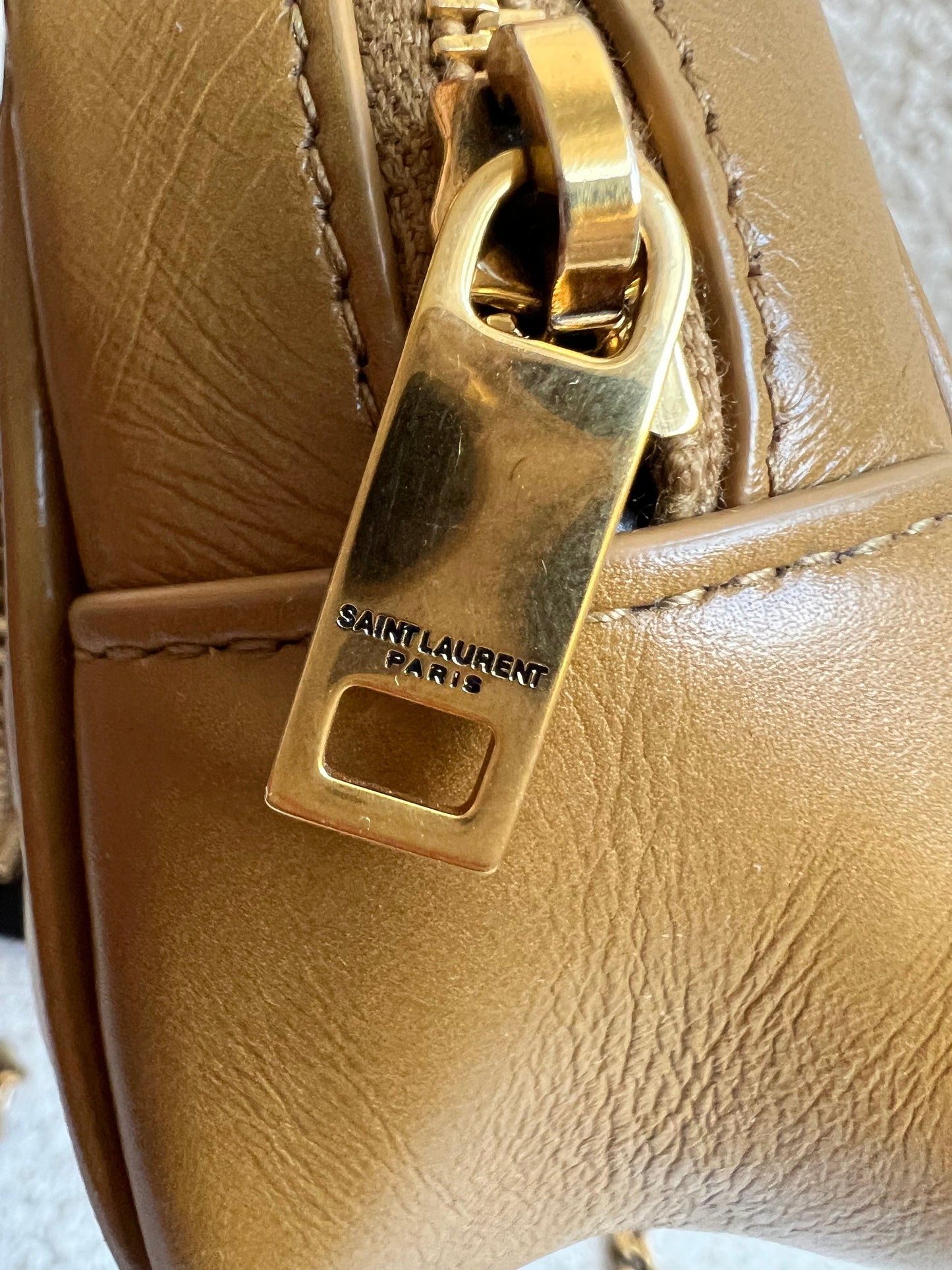 Yves Saint Laurent (YSL) Toffee Beige Mini Lou Camera Bag (RRP £1285)