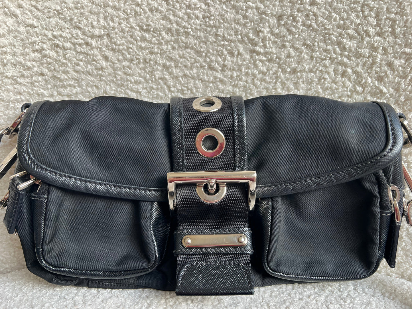 Prada Vintage Nylon Buckle Shoulder Bag