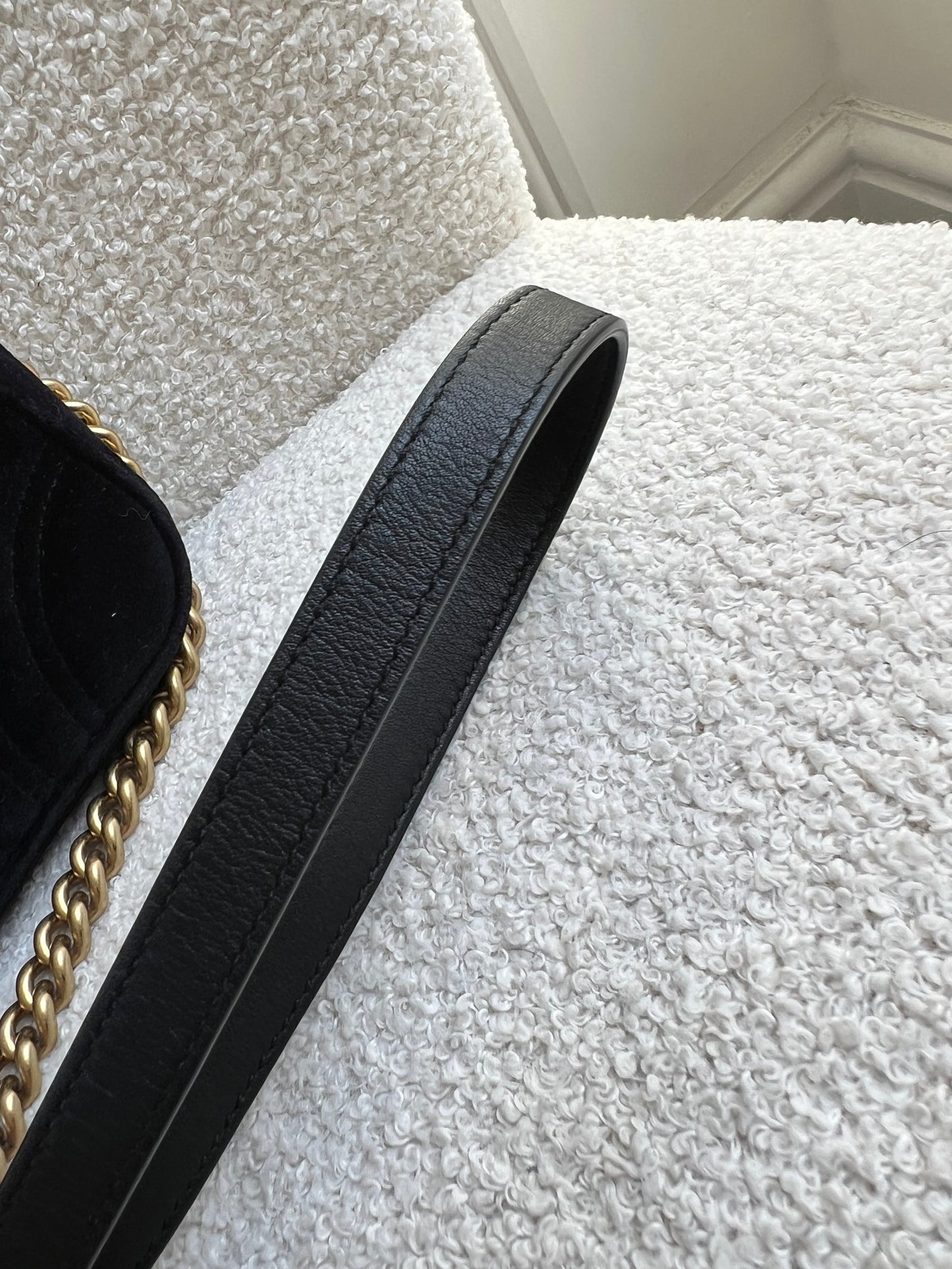 Gucci GG Black Velvet Marmont Mini Shoulder Bag (RRP £1395)