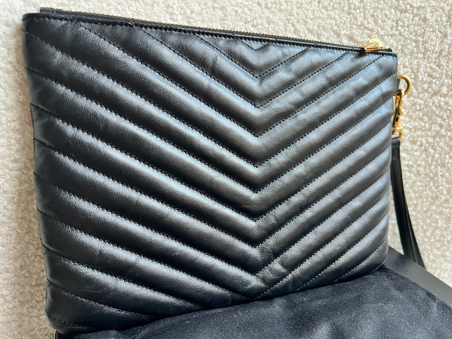 Yves Saint Laurent (YSL) Black Cassandre Clutch Pouch (RRP £580)