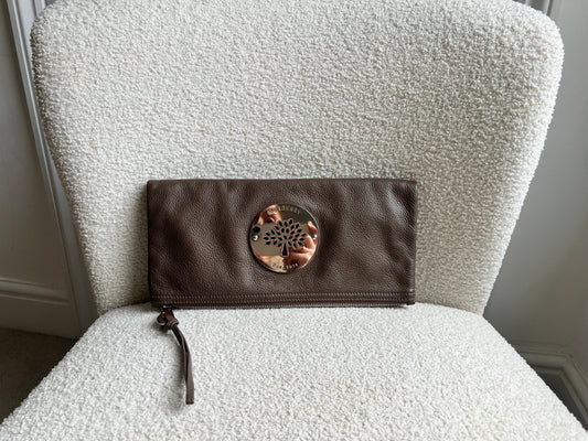 Mulberry Taupe Daria Clutch (RRP £550)